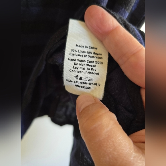 Avec Les Filles, linen Blend Striped Tank, Black and Blue, Size‎ XS, NWT! - Picture 7 of 8